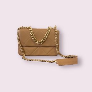Forever 21 Quilted Crossbody Bag - Tan